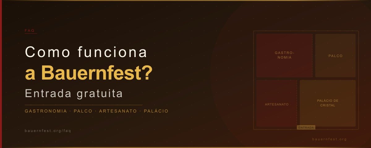 Como funciona a Bauernfest Petrópolis — Entrada gratuita, zonas de gastronomia, palco principal e Palácio de Cristal